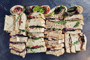 catering sandwiches photo taken from above