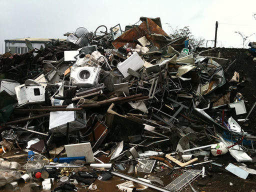 metal appliances such as cookers, washing machines and fridges