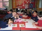 school kids writing about good food