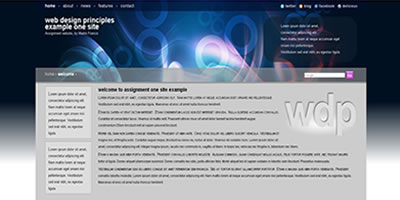 screen shot of Web Design Principles website