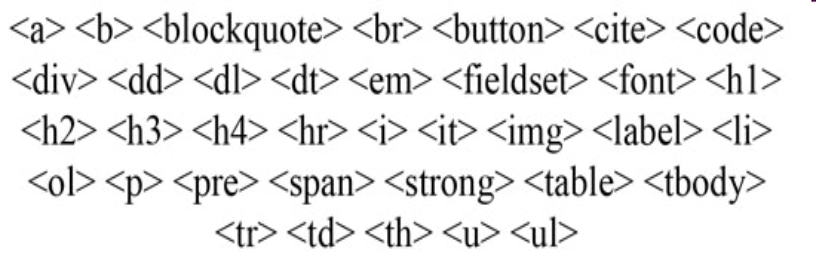 html tags