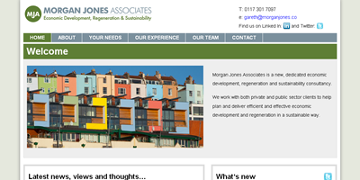 screen shot of morgan jones associates website